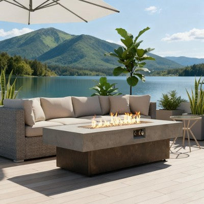 Stolikowe palenisko gazowe 55×23″ 50 000 BTU z regulowaną wysokością