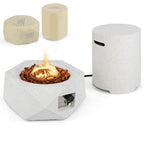 Sześciokątny stolik ogrodowy na propan z terazzo, 28″