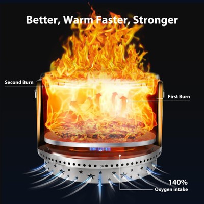 27″ bezdymne palenisko ogrodowe ze stali nierdzewnej, przenośne