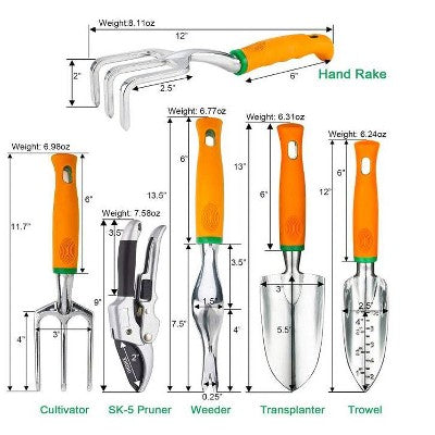 12-częściowy zestaw ogrodniczy z fartuchem