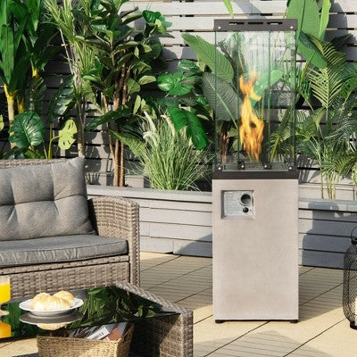 Tarasowy ogrzewacz gazowy 41 000 BTU z rurą szklaną i kółkami, szary
