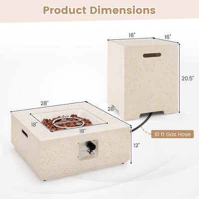 28″ ogrodowy stolik gazowy na propan z ukrytą butlą