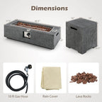 42,5″ palenisko gazowe z magnezytu z ukrytą butlą i lawą