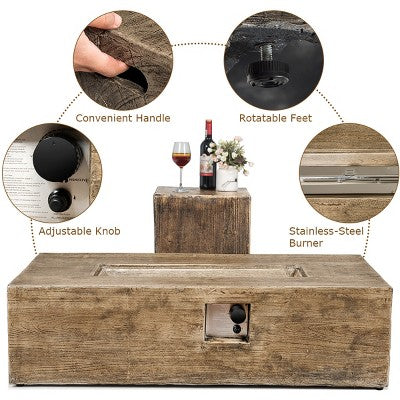 prostokątny stolik–palenisko 48″x27″ 50 000 BTU z bocznym stolikiem