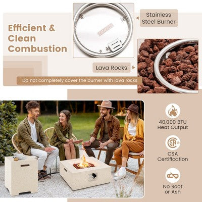 28″ ogrodowy stolik gazowy na propan z ukrytą butlą